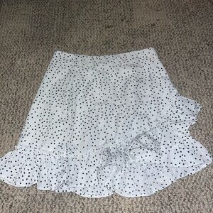 White Polka Dot Ruffle Skirt